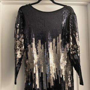 ZARA Fashion Black&Gold Sequin Mini Dress